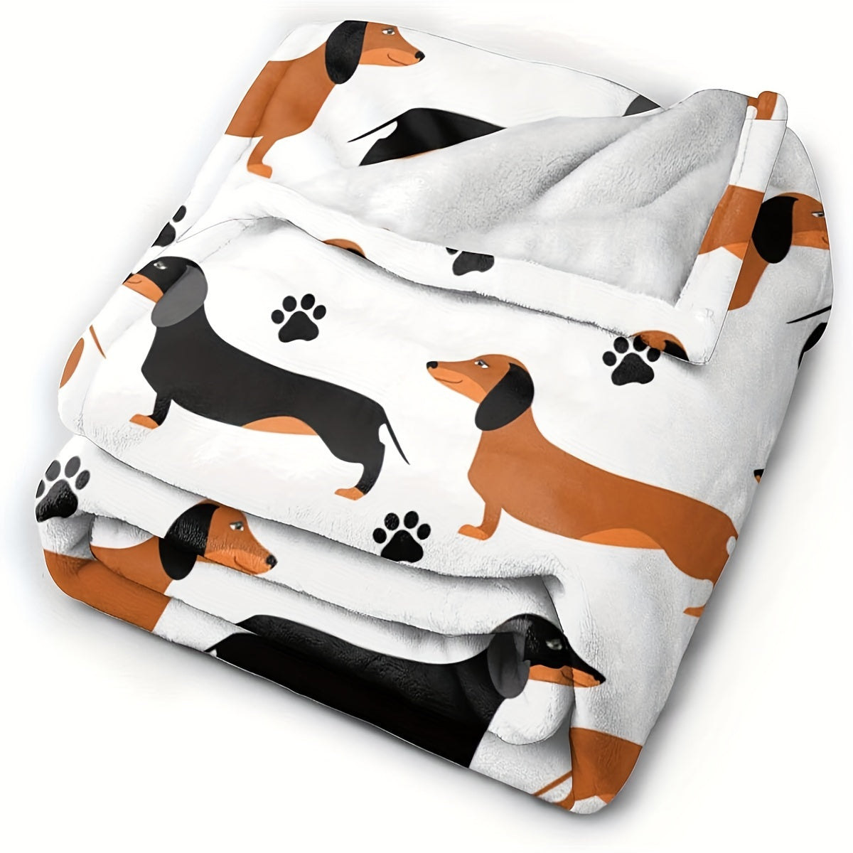 Ultra Soft Dachshund Print Flannel Throw Blanket